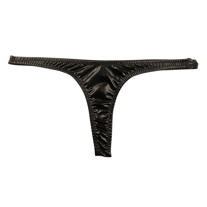 La Paum metallic fabric, glossy, slimming T-front, high-cut thong shorts, 222017