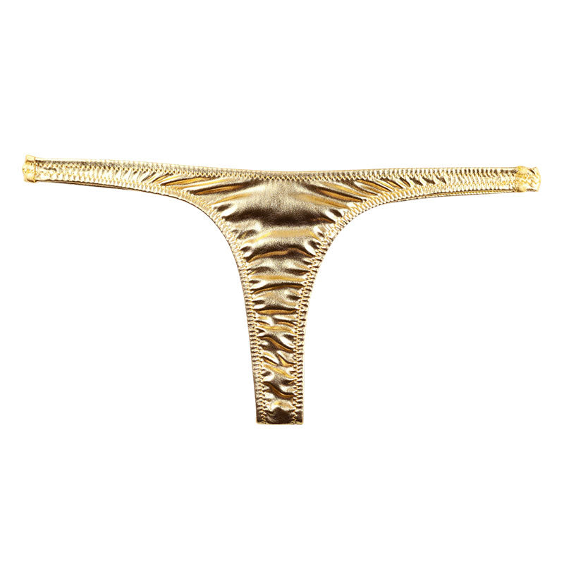 ラ・ポーム メタリック生地 光沢感 細くなったTフロント ハイカットTバックショーツ 222017