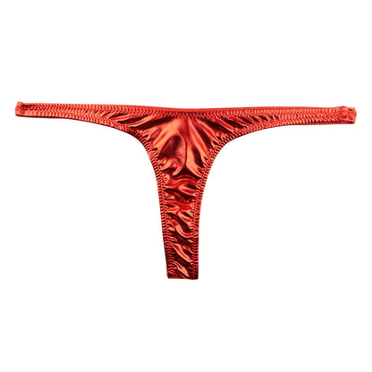 La Paum metallic fabric, glossy, slimming T-front, high-cut thong shorts, 222017