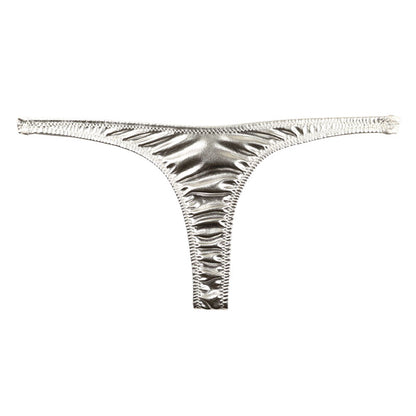 La Paum metallic fabric, glossy, slimming T-front, high-cut thong shorts, 222017