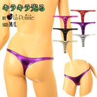 ラ・ポーム メタリック生地 光沢感 細くなったTフロント ハイカットTバックショーツ 222017