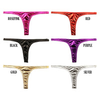 ラ・ポーム メタリック生地 光沢感 細くなったTフロント ハイカットTバックショーツ 222017