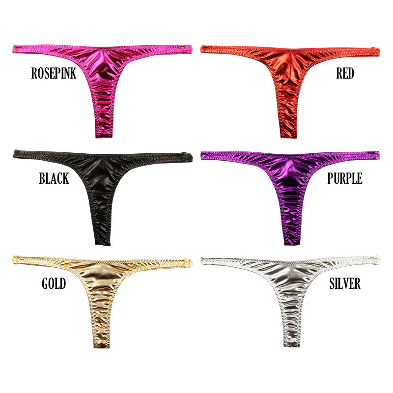 ラ・ポーム メタリック生地 光沢感 細くなったTフロント ハイカットTバックショーツ 222017