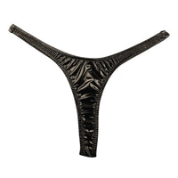 La Paum patent leather high-cut thong panties with a glossy finish and slimming T-front (223013)