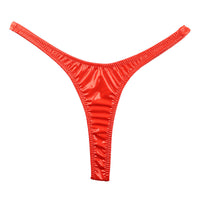 La Paum patent leather high-cut thong panties with a glossy finish and slimming T-front (223013)