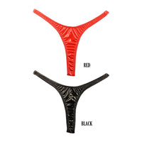 La Paum patent leather high-cut thong panties with a glossy finish and slimming T-front (223013)