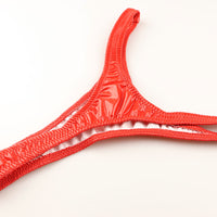 La Paum patent leather high-cut thong panties with a glossy finish and slimming T-front (223013)