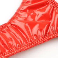 La Paum patent leather high-cut thong panties with a glossy finish and slimming T-front (223013)