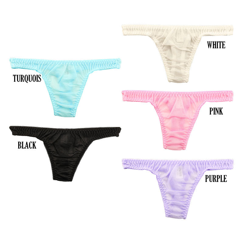 La Paum Airy See-Through NHK Fabric with a Slight Sheen and Simple Design T-Back Panties (Product Number: 317047)