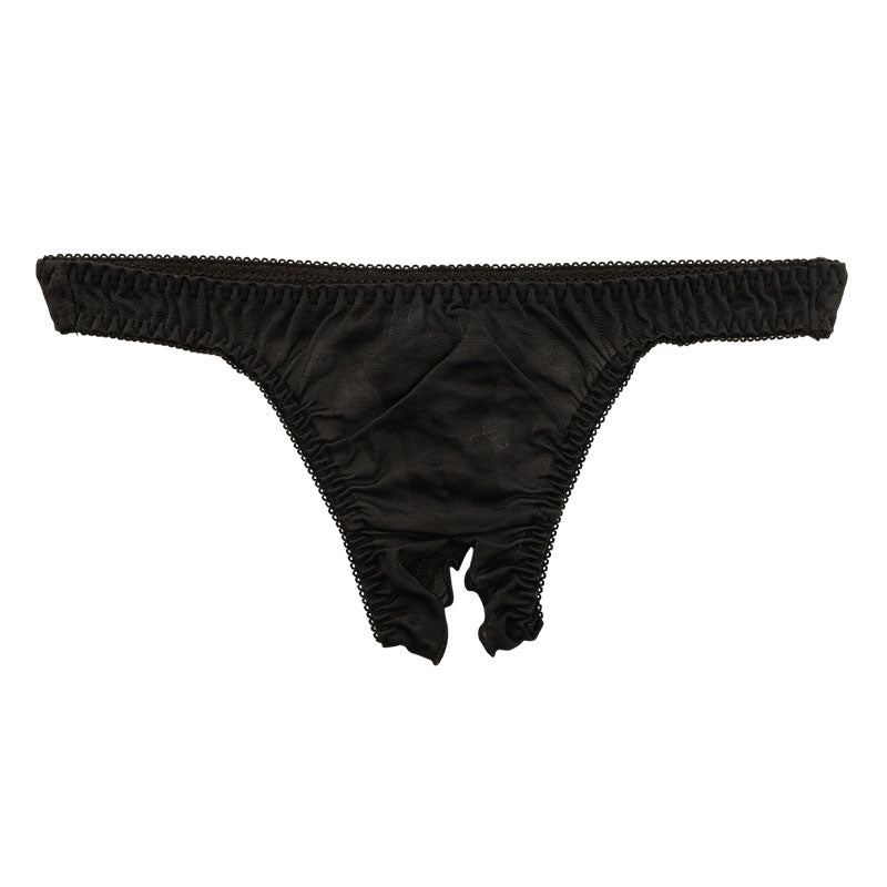 ラ・ポーム エアリーシースルー NHK生地 シンプルデザイン オープンクロッチTバックショーツ 317049