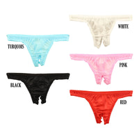 ラ・ポーム エアリーシースルー NHK生地 シンプルデザイン オープンクロッチTバックショーツ 317049