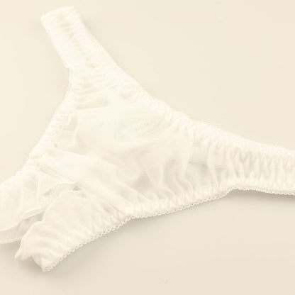 La Paum Airy See-Through NHK Fabric Simple Design Open Crotch T-Back Panties 317049