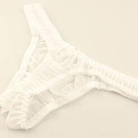 ラ・ポーム エアリーシースルー NHK生地 シンプルデザイン オープンクロッチTバックショーツ 317049