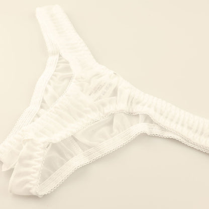 La Paum Airy See-Through NHK Fabric Simple Design Open Crotch T-Back Panties 317049