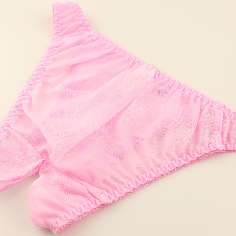 ラ・ポーム エアリーシースルー NHK生地 シンプルデザイン オープンクロッチフルバックショーツ 317050