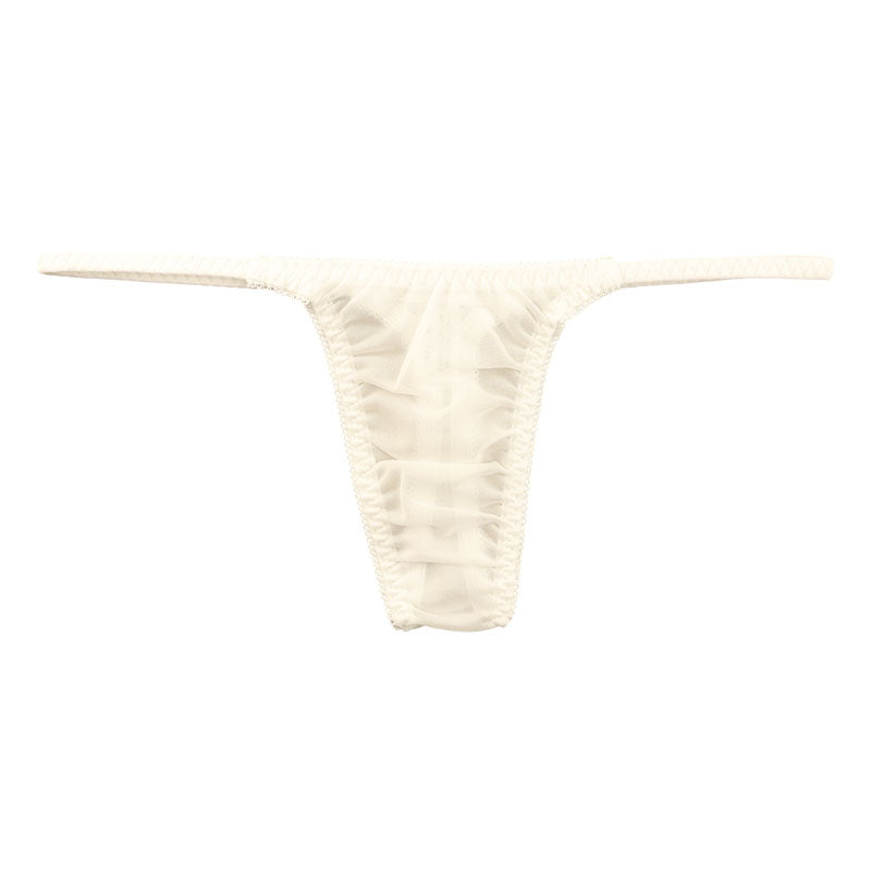 ラ・ポーム NHK生地使用 Tバックショーツ サイドバインダーゴム スタイリッシュ 透け感 シースルー 318149