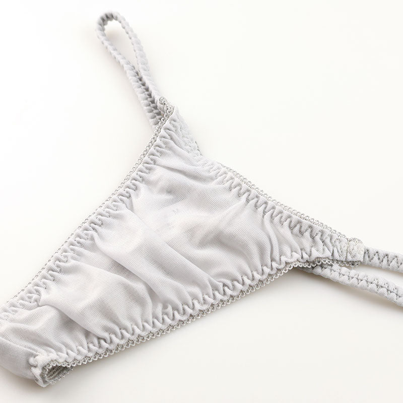 ラ・ポーム NHK生地使用 Tバックショーツ サイドバインダーゴム スタイリッシュ 透け感 シースルー 318149