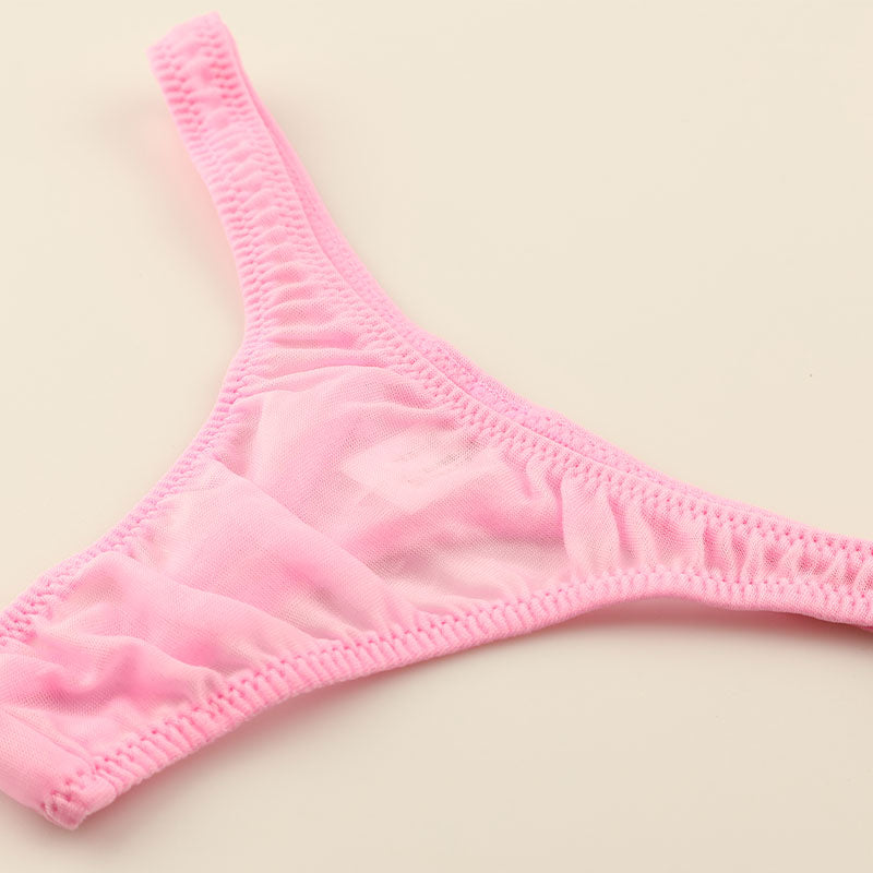La-Pomme Airy Sheer NHK Fabric T-back Thong - Comfortable, Lightweight Lingerie 318159