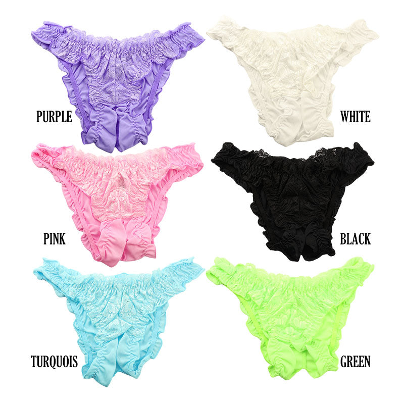 La-Pomme 1WAY Tricot Fabric Stretch Lace Crotch Split Full Back Lingerie 319215