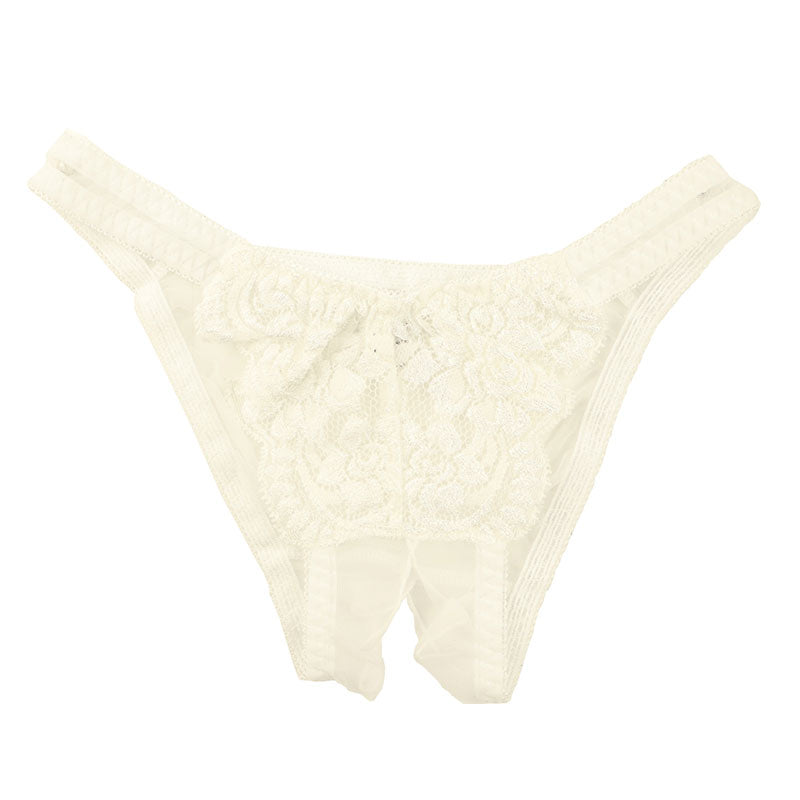 La Paume 20 Half Fabric, Beautiful Lace, Open Crotch, Crotch Split, Half Back Shorts 319221