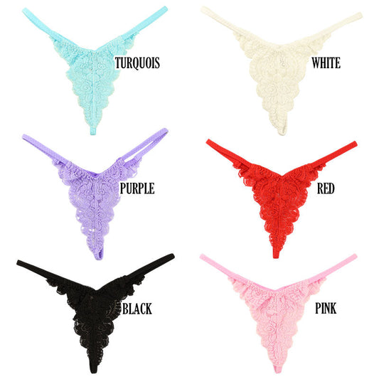 La-Pomme Stretch Lace All-Lace G-String Shorts 319222