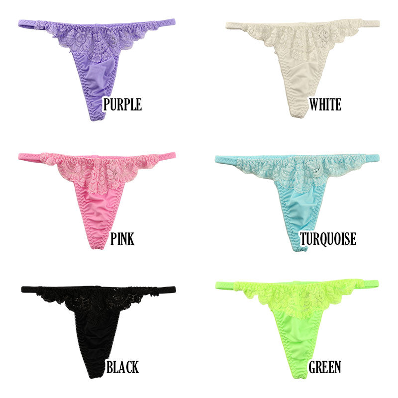 La-Pomme SSS Fabric Stretch Lace G-String Shorts 319234