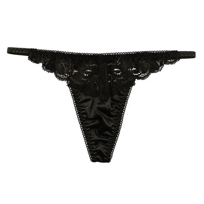 La Paum Sexy &amp; Elegant Women's G-String, Glossy Felica Material with Lace Combination, 319235