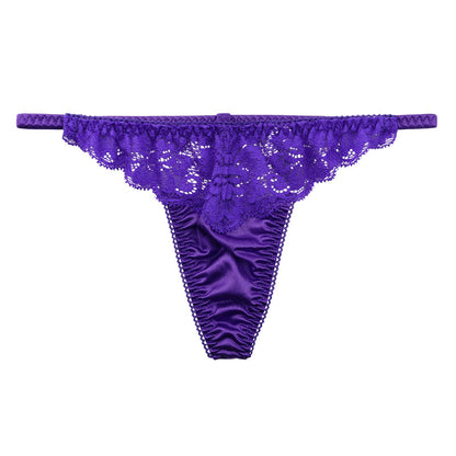 La Paum Sexy &amp; Elegant Women's G-String, Glossy Felica Material with Lace Combination, 319235