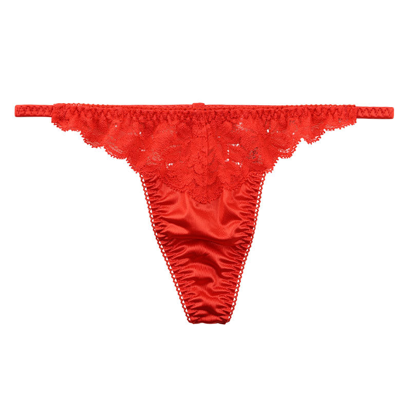 ラ・ポーム セクシー＆上品 レディースGストリング 光沢フェリカ素材 レースコンビ 319235