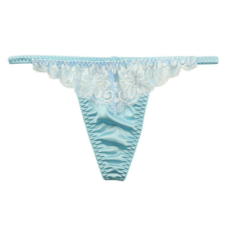 La Paum Sexy &amp; Elegant Women's G-String, Glossy Felica Material with Lace Combination, 319235