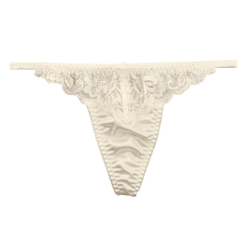 La Paum Sexy &amp; Elegant Women's G-String, Glossy Felica Material with Lace Combination, 319235