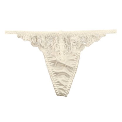 La Paum Sexy &amp; Elegant Women's G-String, Glossy Felica Material with Lace Combination, 319235
