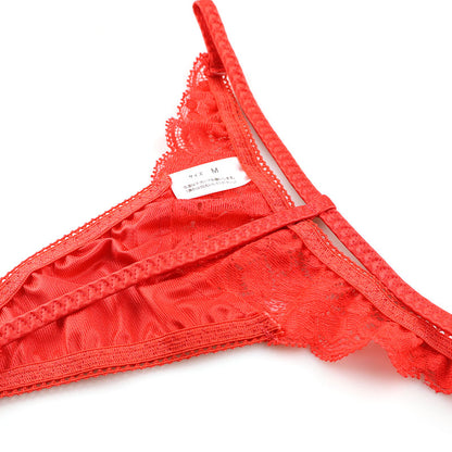 La Paum Sexy &amp; Elegant Women's G-String, Glossy Felica Material with Lace Combination, 319235
