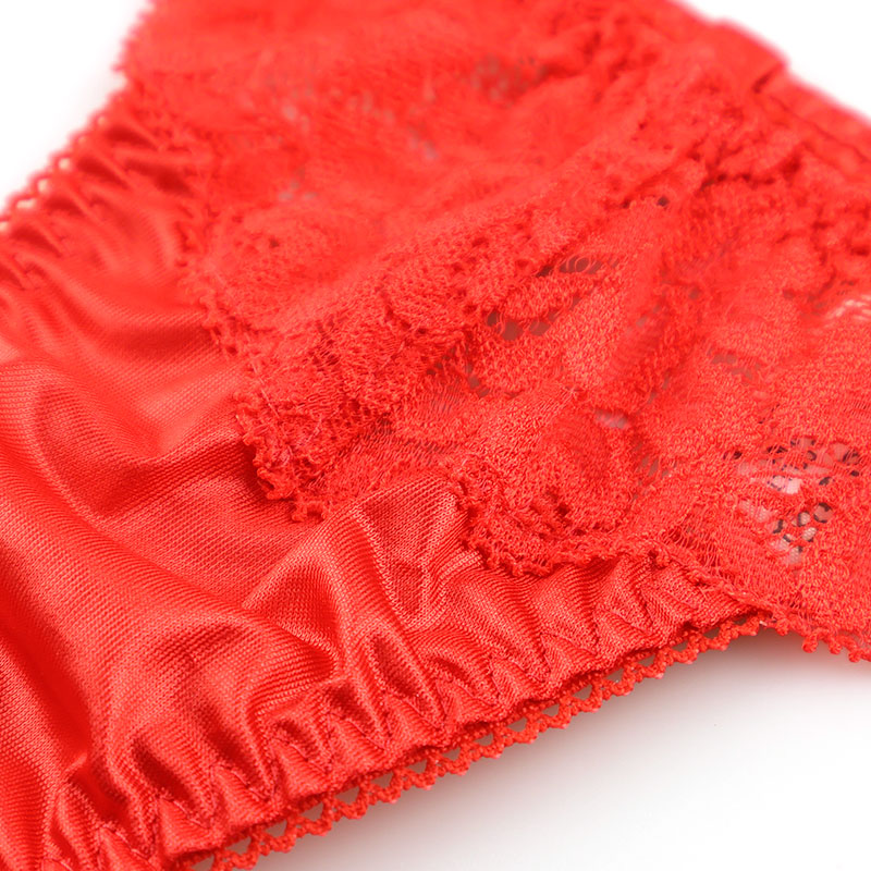La Paum Sexy &amp; Elegant Women's G-String, Glossy Felica Material with Lace Combination, 319235