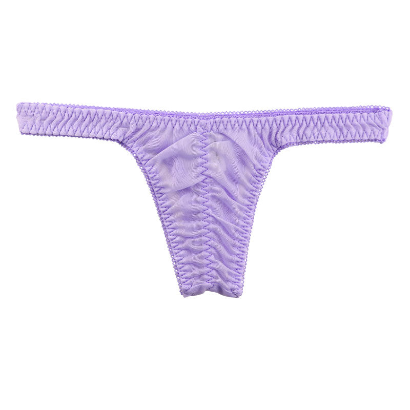 La Paum Soft NHK Material T-Back Panties, See-Through, Pinch-In Design, 319236