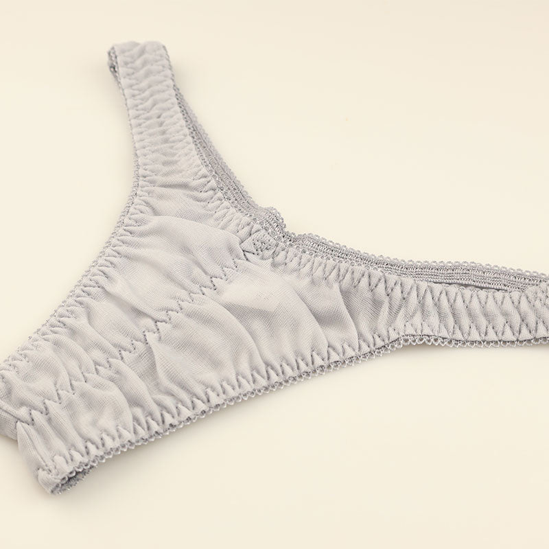 La Paum Soft NHK Material T-Back Panties, See-Through, Pinch-In Design, 319236