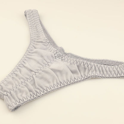 La Paum Soft NHK Material T-Back Panties, See-Through, Pinch-In Design, 319236