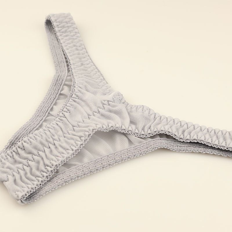 La Paum Soft NHK Material T-Back Panties, See-Through, Pinch-In Design, 319236