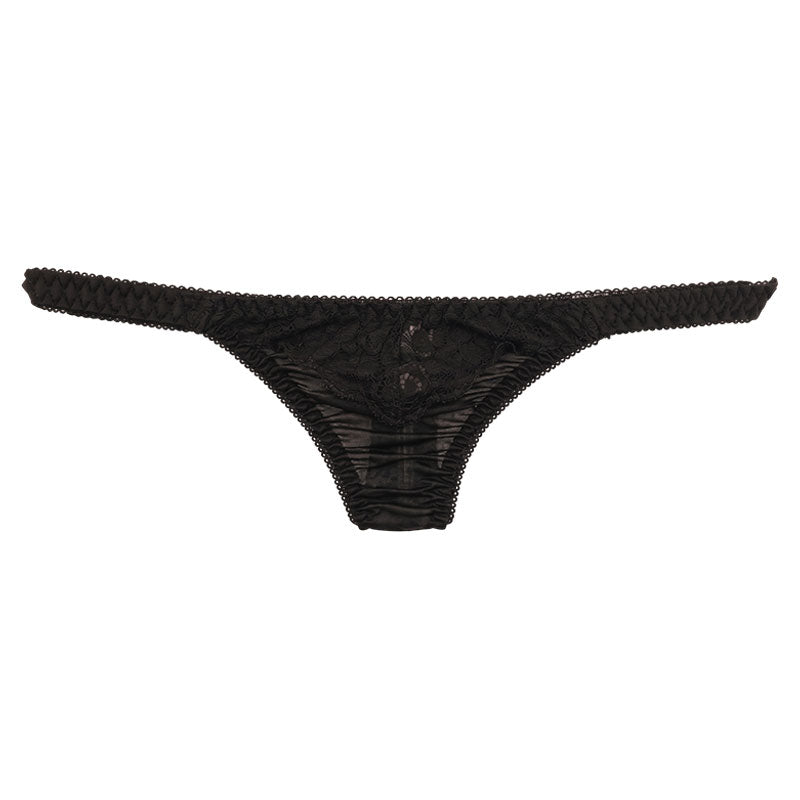 La-Pomme: Ultra-shallow nano T-back shorts featuring NHK fabric and beautiful lace, 319244