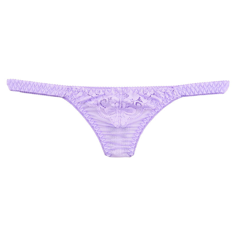 La-Pomme: Ultra-shallow nano T-back shorts featuring NHK fabric and beautiful lace, 319244