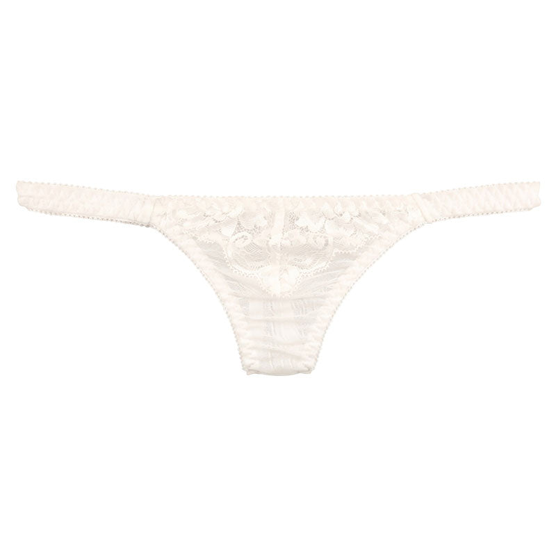 La-Pomme: Ultra-shallow nano T-back shorts featuring NHK fabric and beautiful lace, 319244