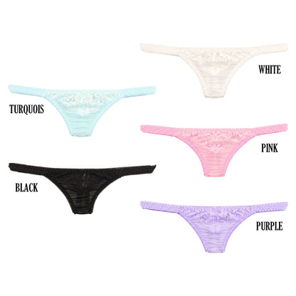 La-Pomme: Ultra-shallow nano T-back shorts featuring NHK fabric and beautiful lace, 319244