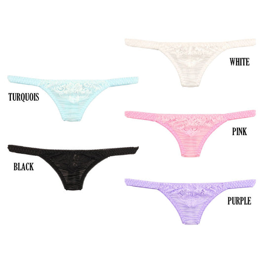 La-Pomme: Ultra-shallow nano T-back shorts featuring NHK fabric and beautiful lace, 319244