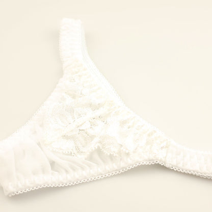 La-Pomme: Ultra-shallow nano T-back shorts featuring NHK fabric and beautiful lace, 319244
