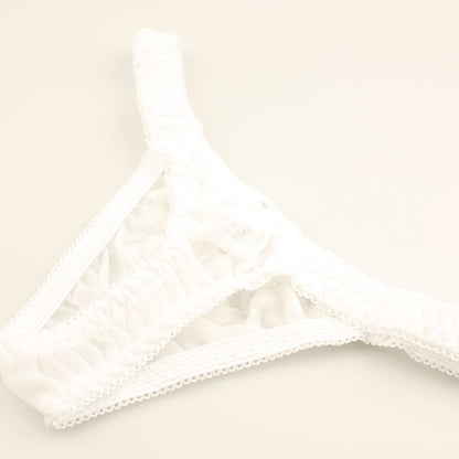 La-Pomme: Ultra-shallow nano T-back shorts featuring NHK fabric and beautiful lace, 319244