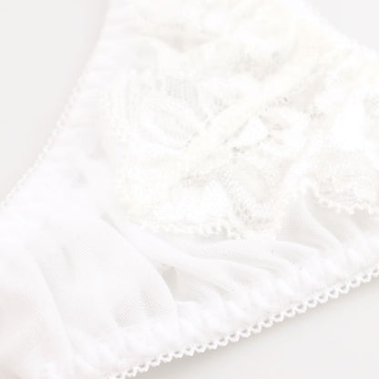 La-Pomme: Ultra-shallow nano T-back shorts featuring NHK fabric and beautiful lace, 319244