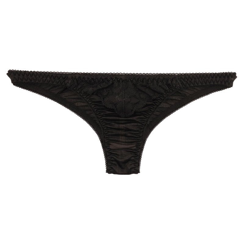 La-Pomme NHK fabric ultra-shallow nano half-back shorts with beautiful lace 319245