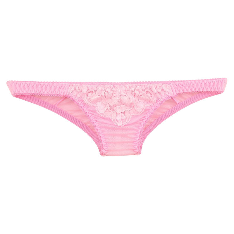 La-Pomme NHK fabric ultra-shallow nano half-back shorts with beautiful lace 319245