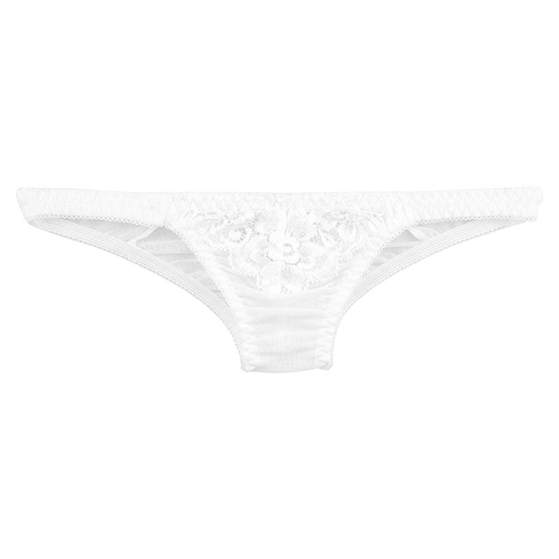 La-Pomme NHK fabric ultra-shallow nano half-back shorts with beautiful lace 319245