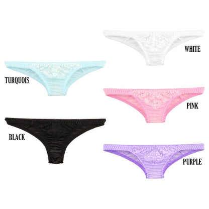 La-Pomme NHK fabric ultra-shallow nano half-back shorts with beautiful lace 319245